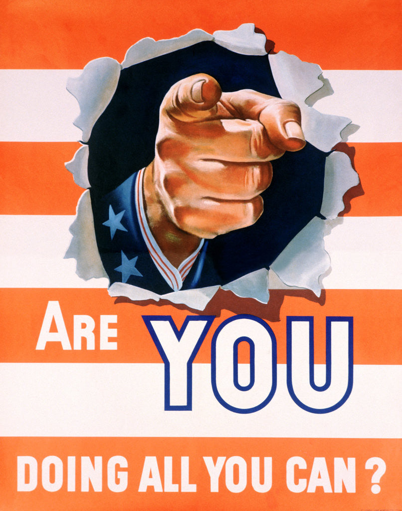 Detail of Are You Doing All You Can? World War II Poster by Anonymous