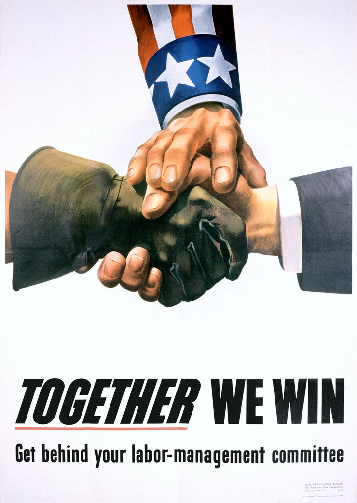Detail of Together We Win Labor-Management Poster by Anonymous