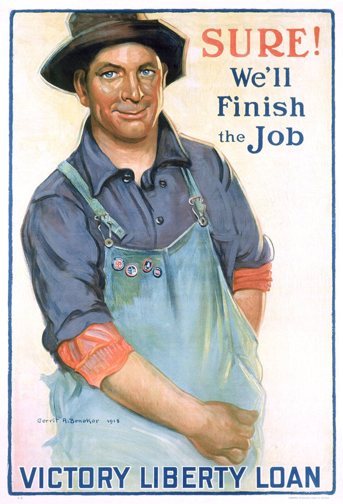 Detail of Sure! We'll Finish the Job Poster by Gerrit Albertus Beneker