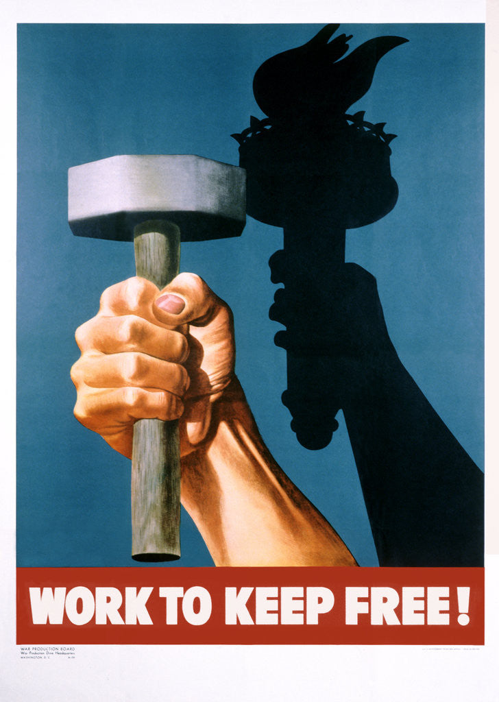 Detail of Work to Keep Free! Poster by Anonymous