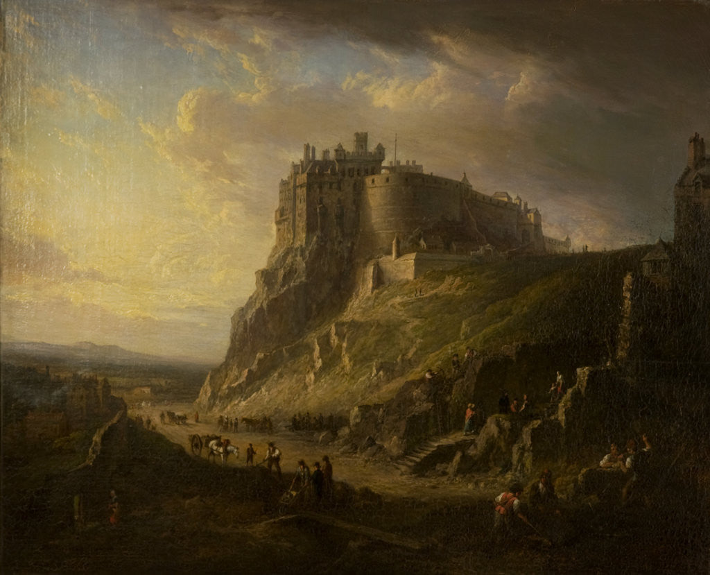Detail of View of Edinburgh Castle by Alexander Nasmyth