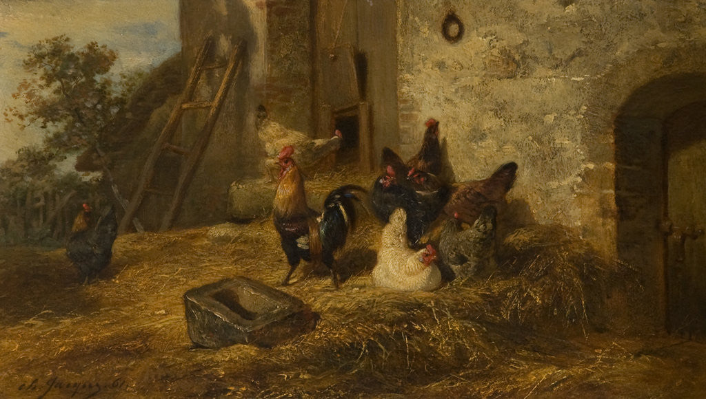 Detail of Poultry in a Midden by Charles Emile Jacques