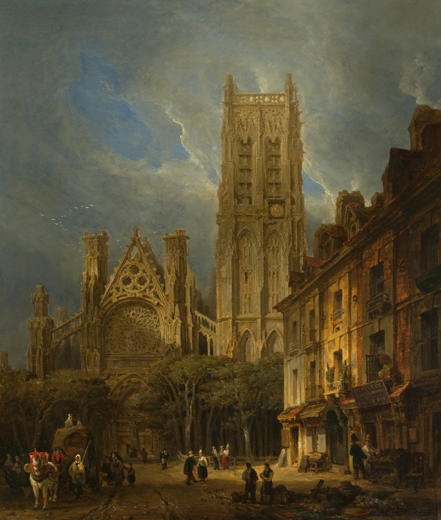 Detail of The Church of St Jacques, Dieppe, 1826 by David Roberts