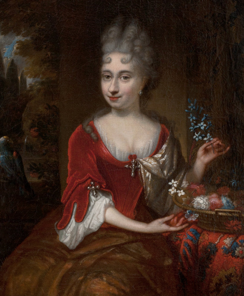 Detail of Portrait of a lady by Michiel Van Musscher