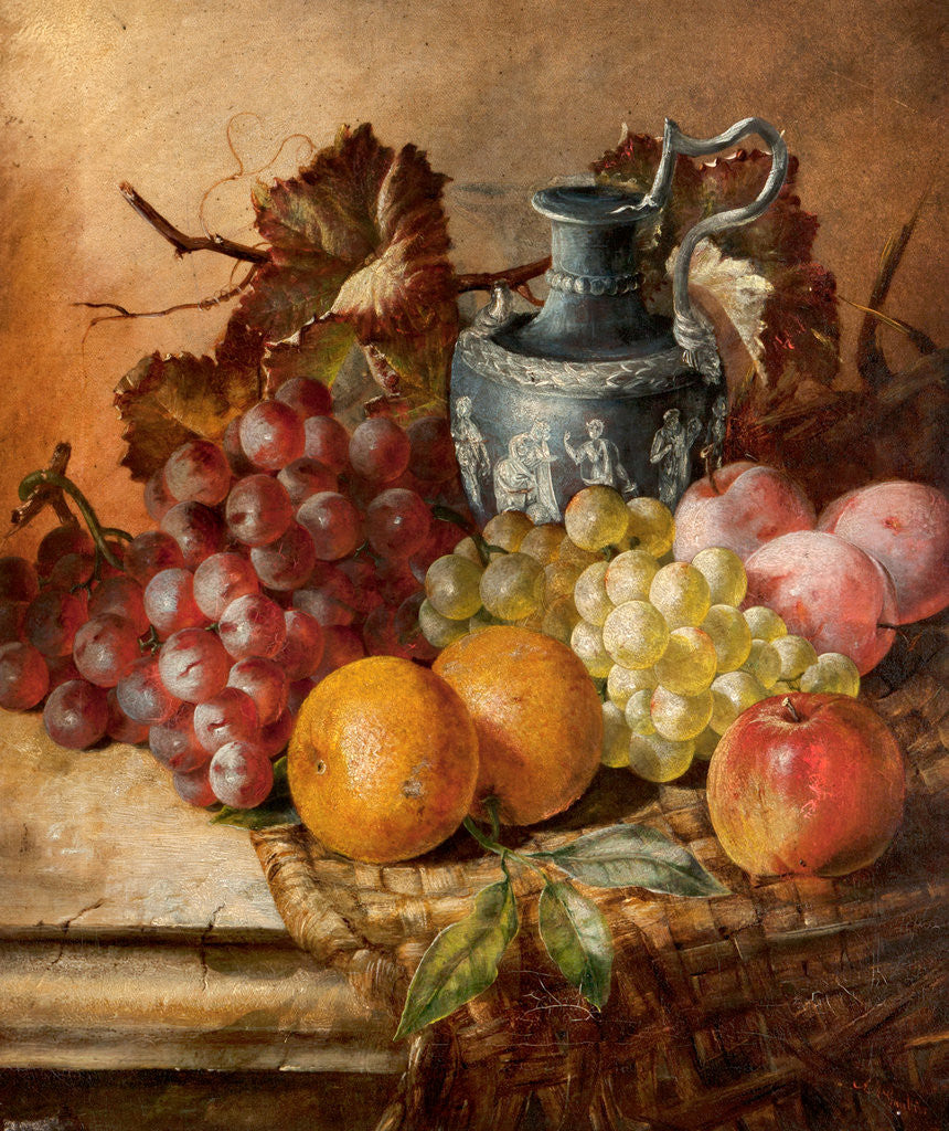 Detail of Fruit and a Wedgwood vase by A. M. Gautier