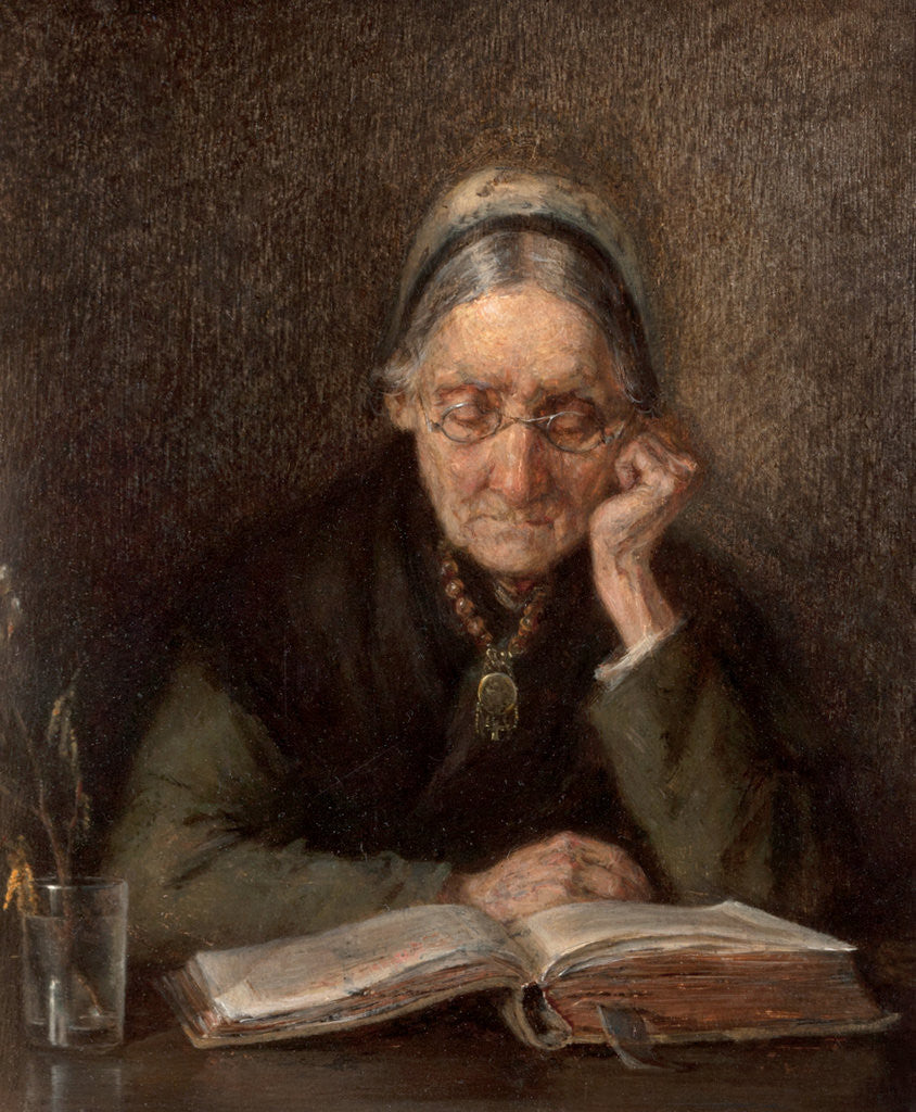 Detail of An Old Woman Reading by M. Knoop