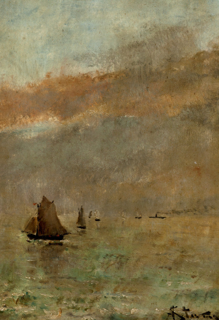 Detail of Fishing Boats at dusk by Alfred Stevens