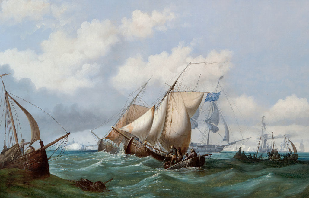 Detail of Shipping off Dover by John Wilson Ewbank