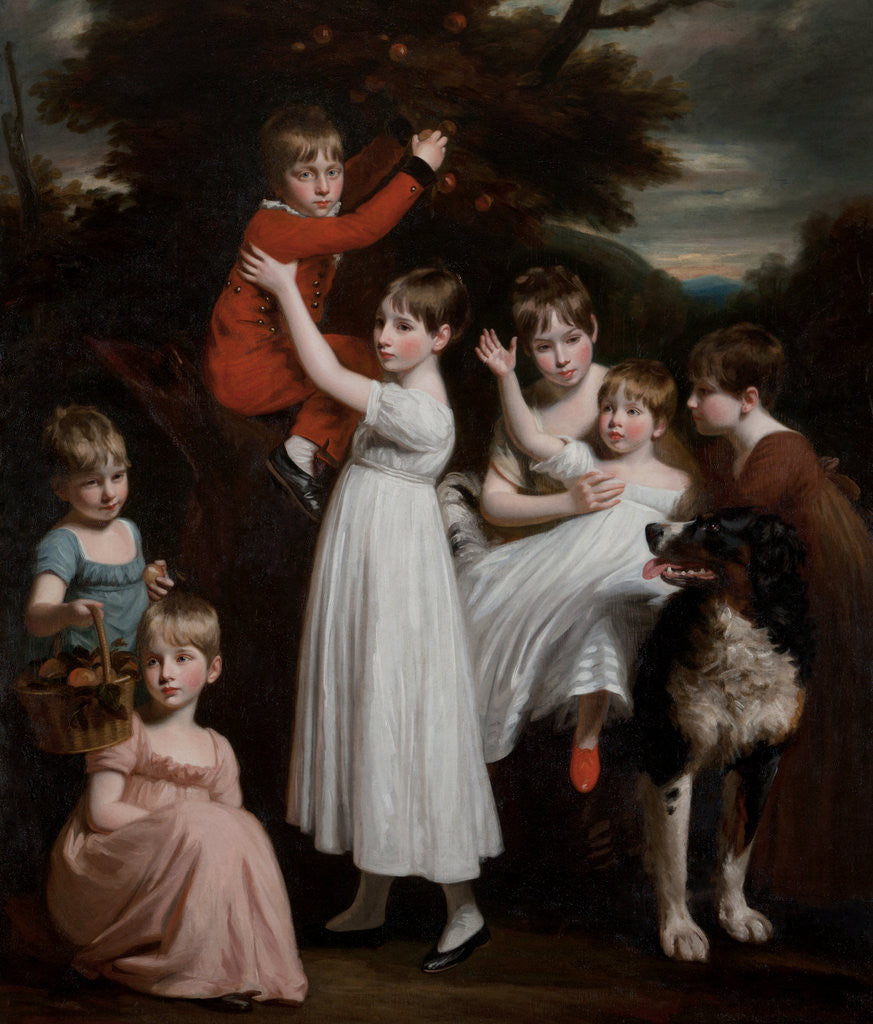 Detail of William Brodie, later 22nd Laird, with his brothers, sisters and a dog by John Opie