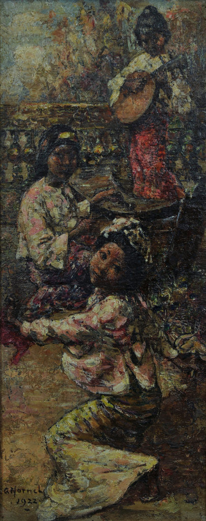 Detail of Burmese Maidens on a Terrace, c.1922-7 by Edward Atkinson Hornel