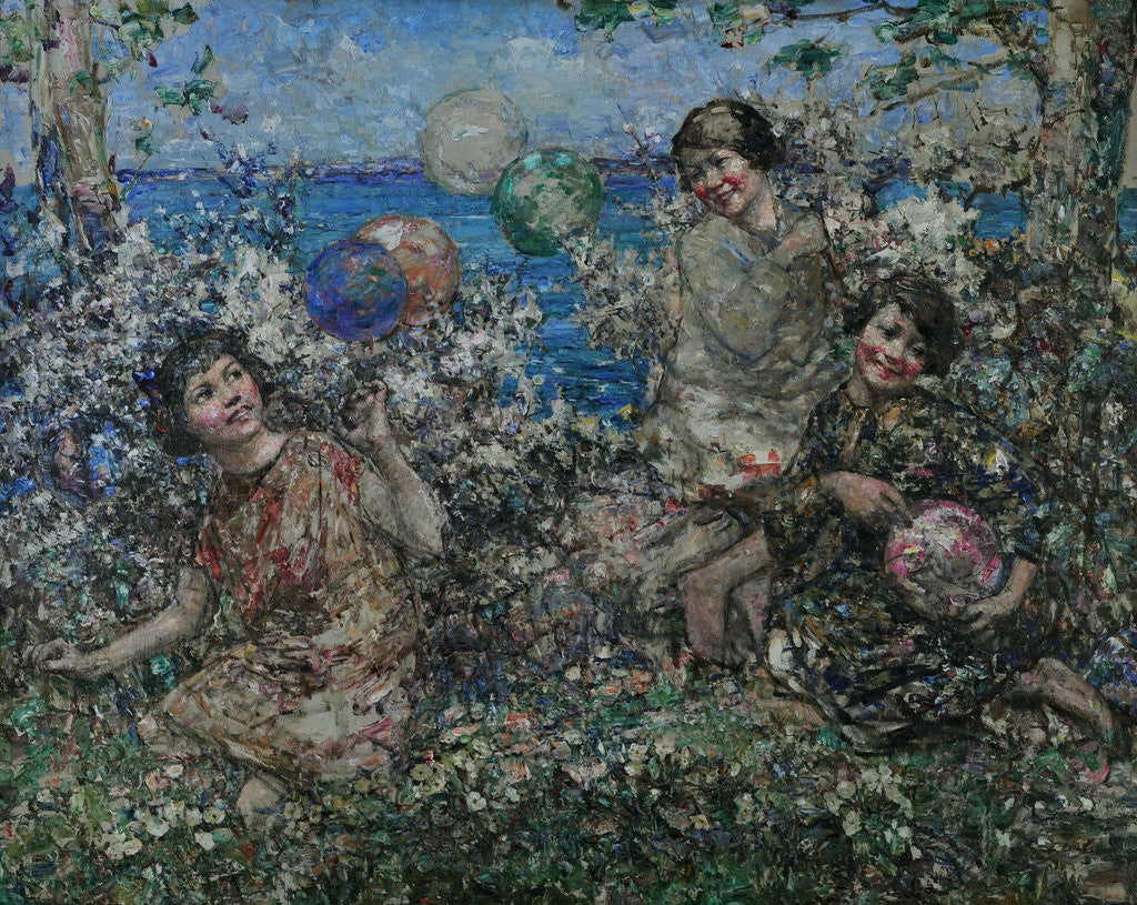 Detail of Balloons & Blossom, Brighouse Bay, 1897-1933 by Edward Atkinson Hornel