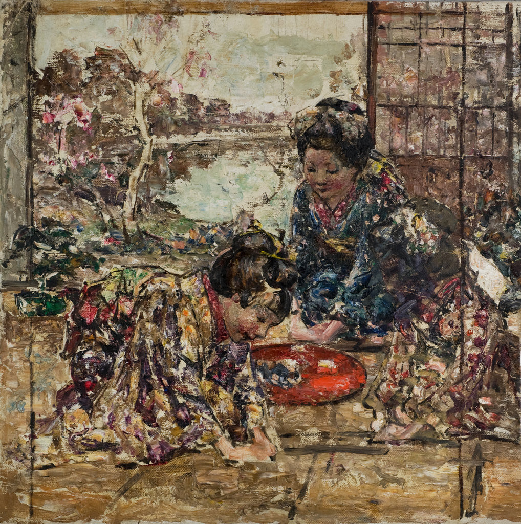 Detail of Japanese Girls on a Verandah, c.1921-25 by Edward Atkinson Hornel