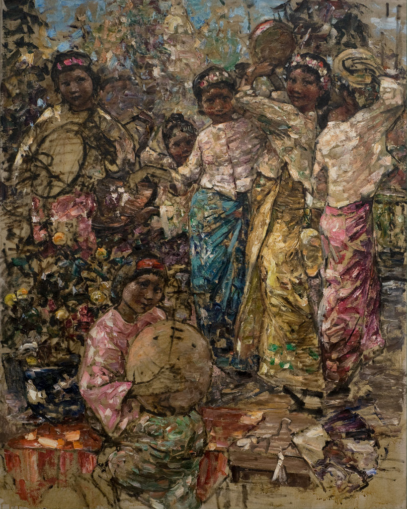 Detail of Burmese Musicians and Dancers, c.1922-27 by Edward Atkinson Hornel