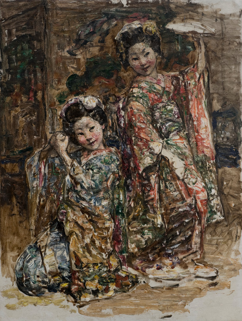 Detail of Geisha Girls and Screen, c.1921-25 by Edward Atkinson Hornel