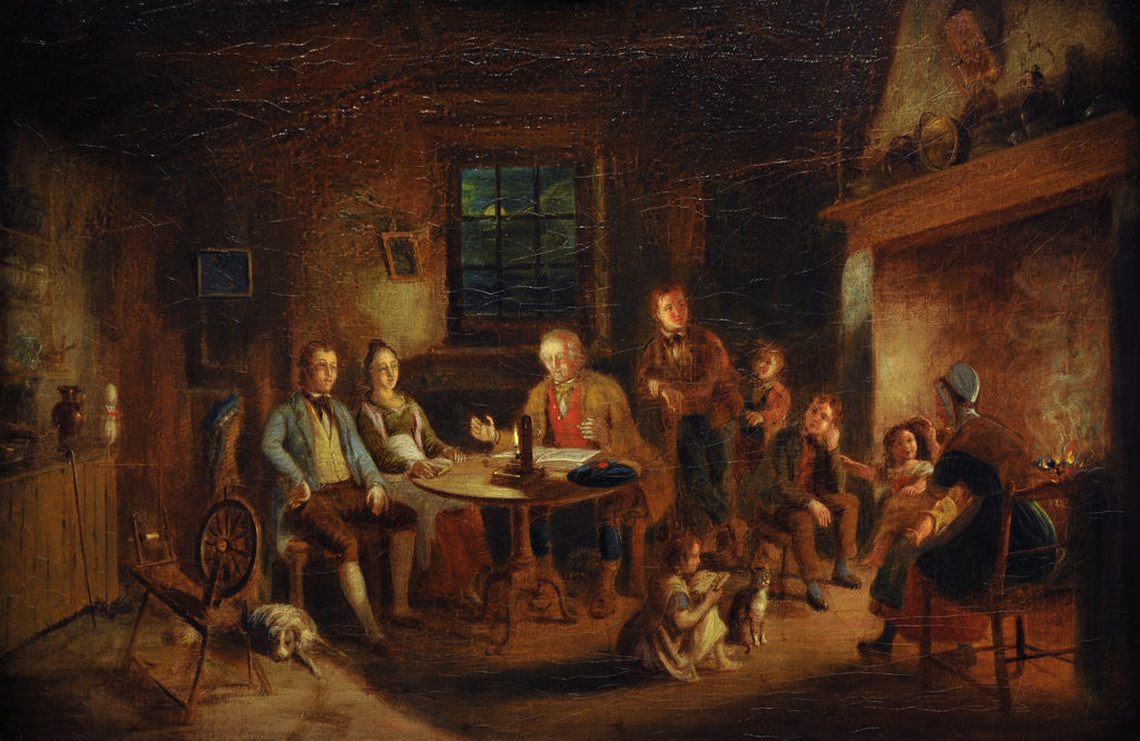 Detail of The Cotter's Saturday Night, c.1850s by William Kidd