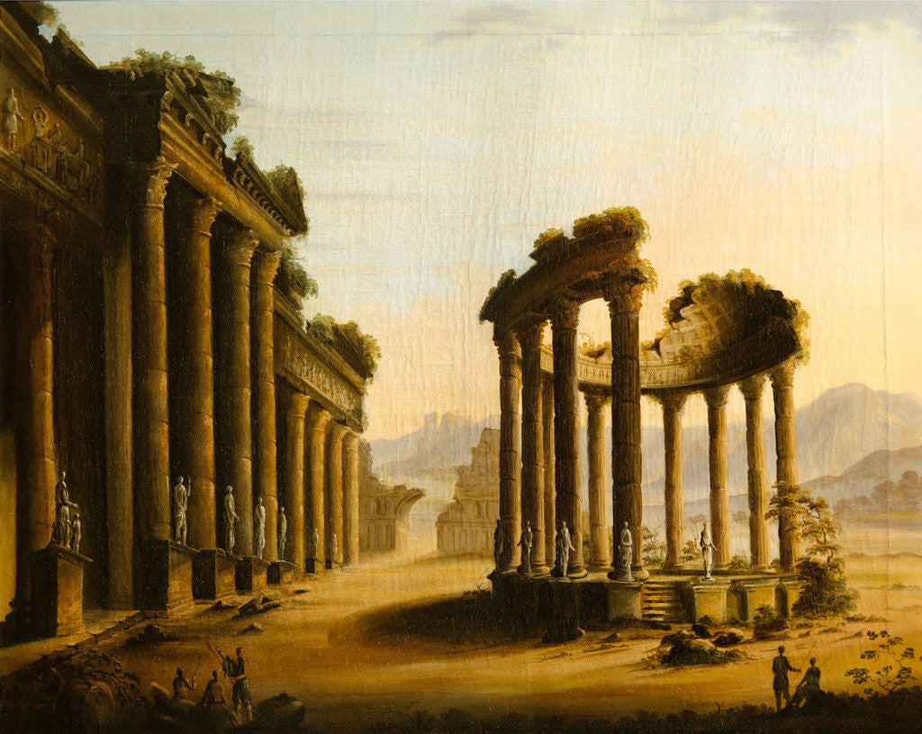 Detail of Classical Ruins with a Rotunda by Scottish School