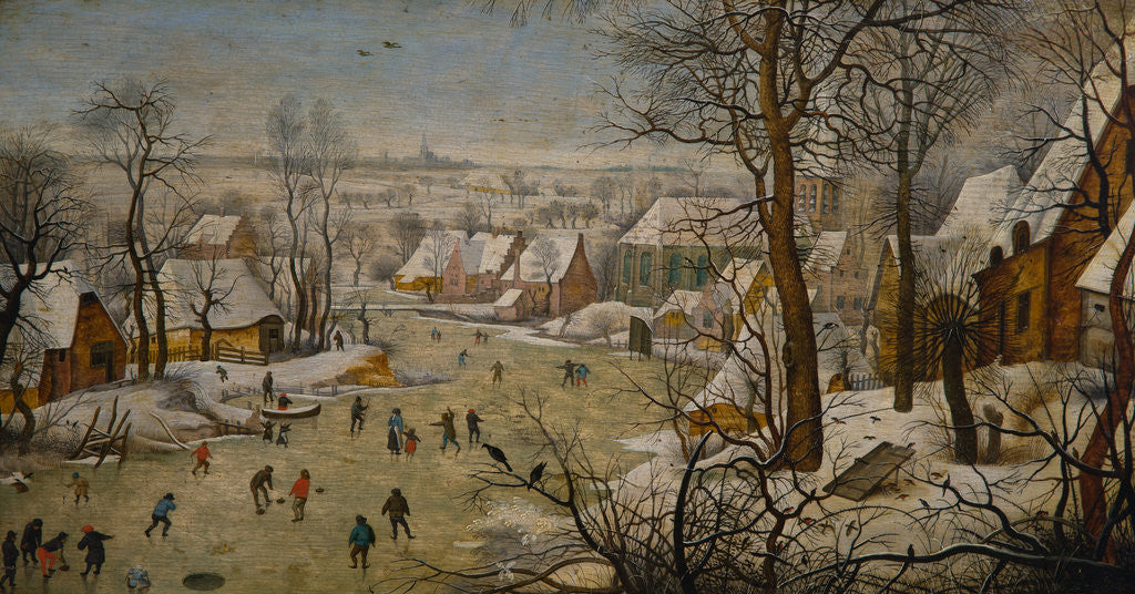 Detail of The Bird Trap (Winter Landscape) by Pieter Brueghel the Younger