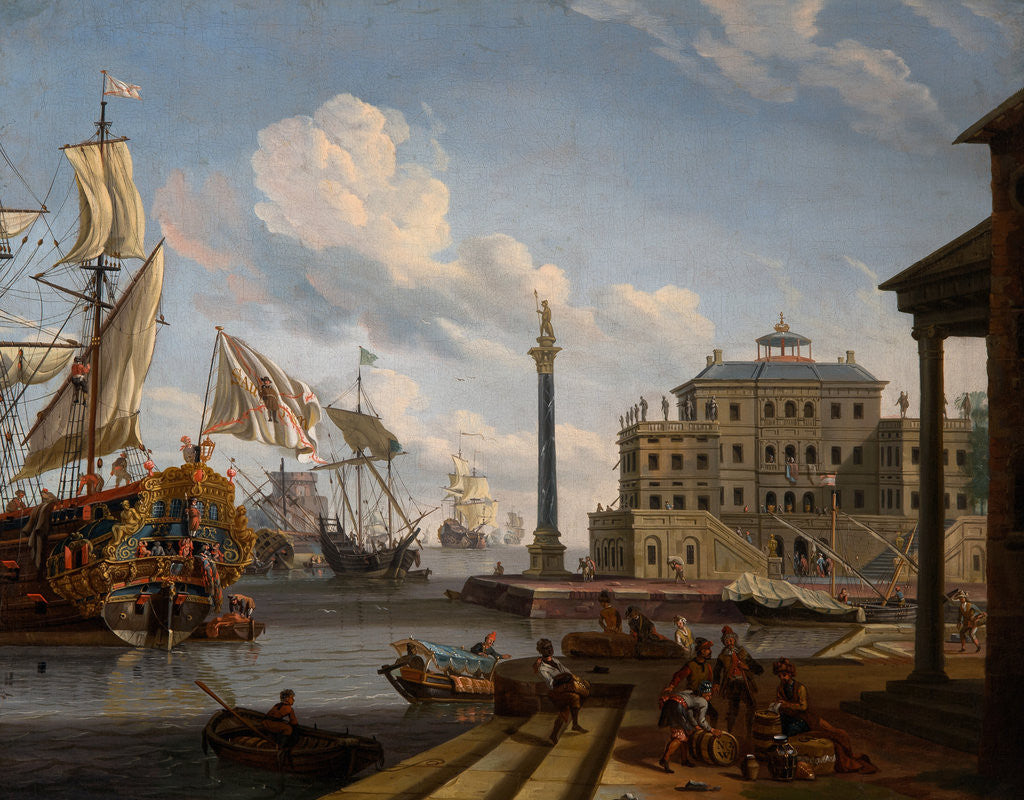 Detail of Seaport by Abraham Jansz Storck