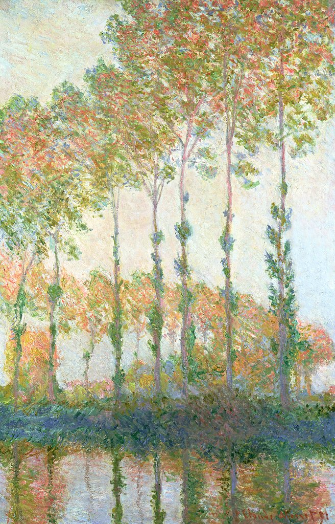 Detail of Poplars on the banks of the Epte, Autumn, 1891 by Claude Monet