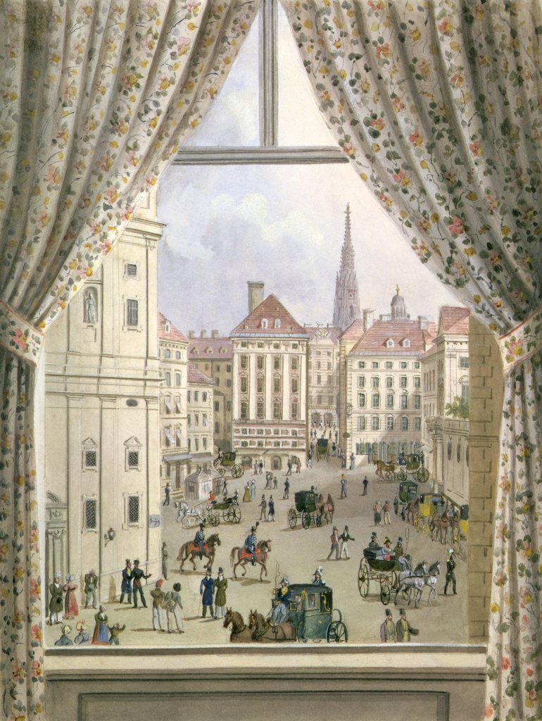 Detail of View of the Freyung, Vienna, 1825 by Friedrich Wigand