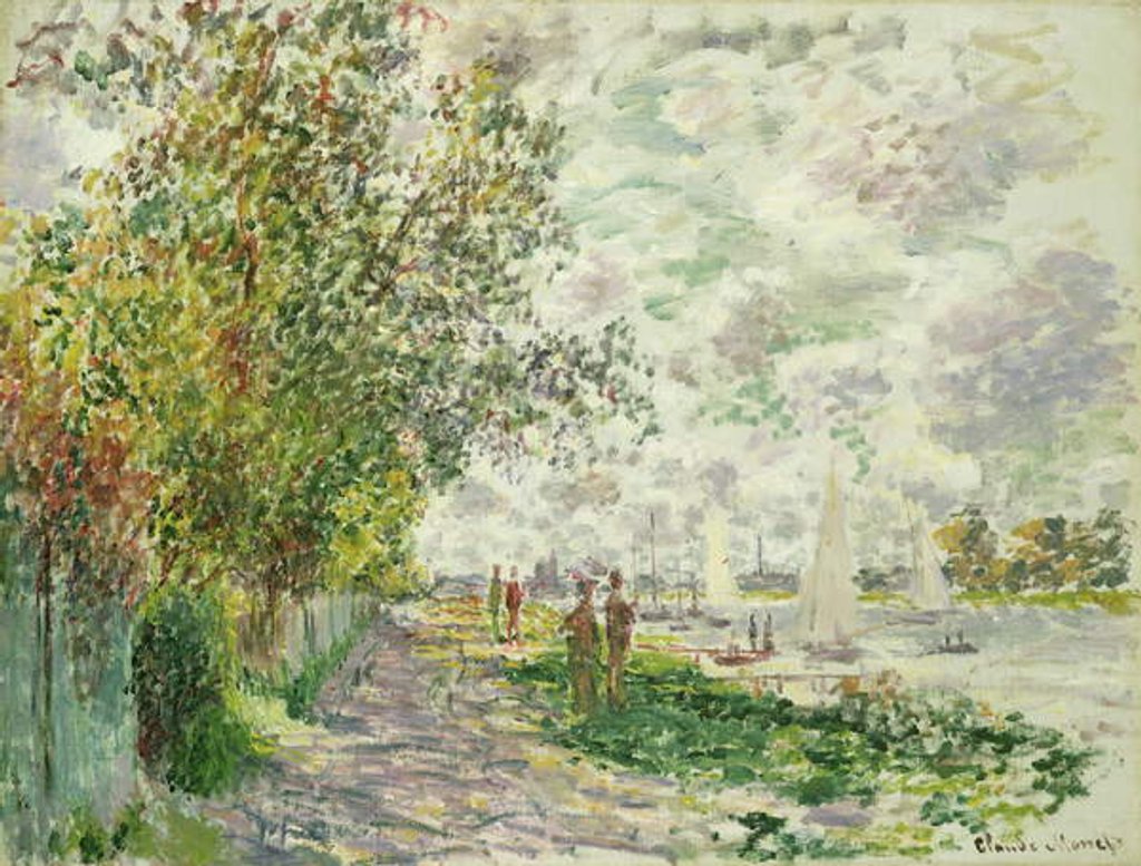Detail of The Riverbank at Gennevilliers, c.1875 by Claude Monet