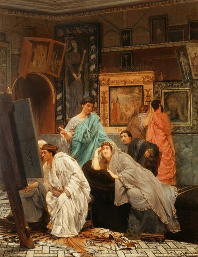 Detail of A Collector of Pictures at the Time of Augustus, 1867 by Lawrence Alma-Tadema