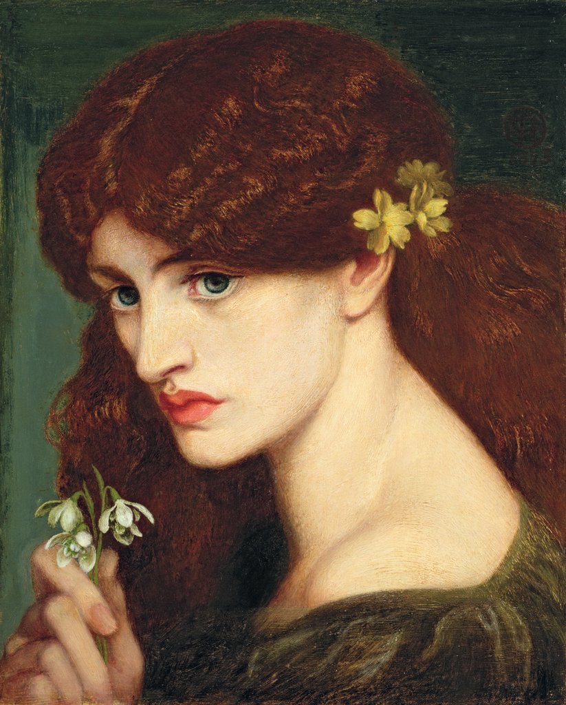 Detail of Snowdrops, 1873 by Dante Gabriel Charles Rossetti
