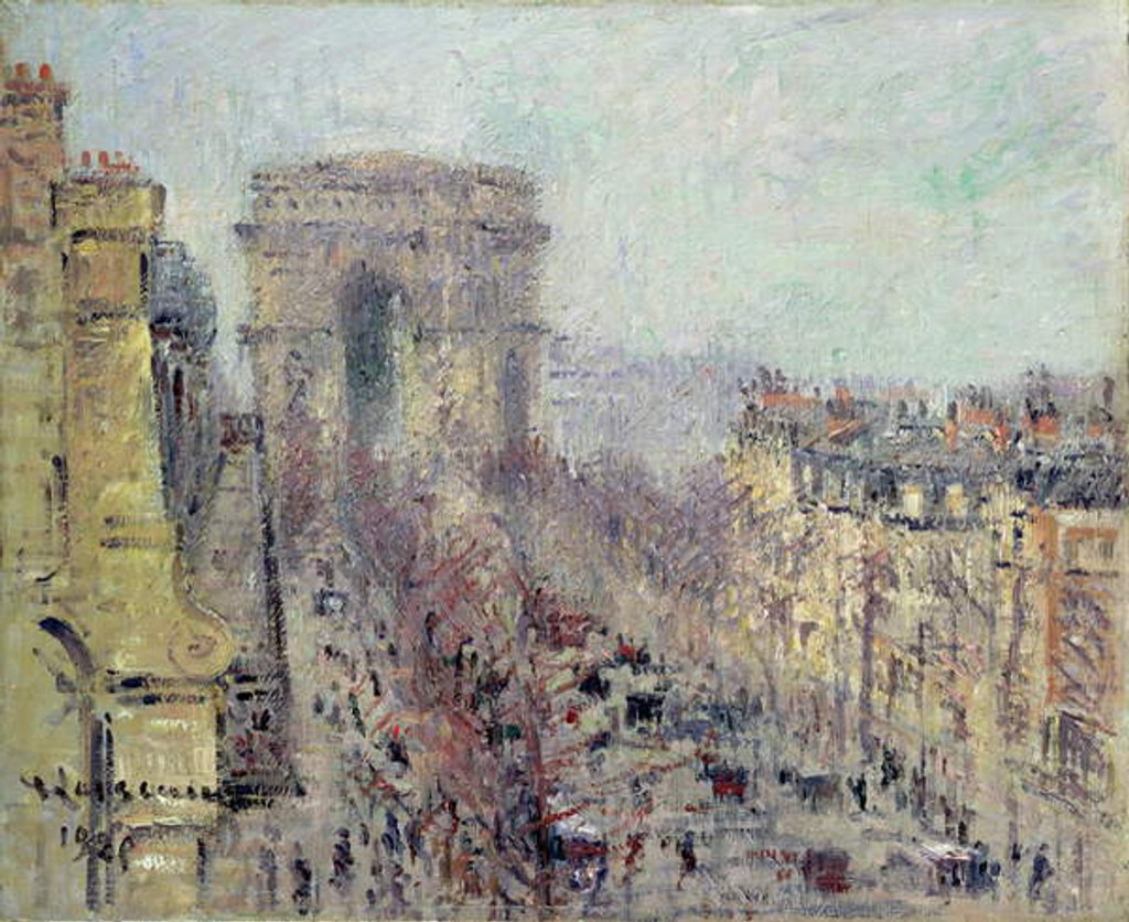 Detail of Avenue de Friedland, Paris, 1925 by Gustave Loiseau