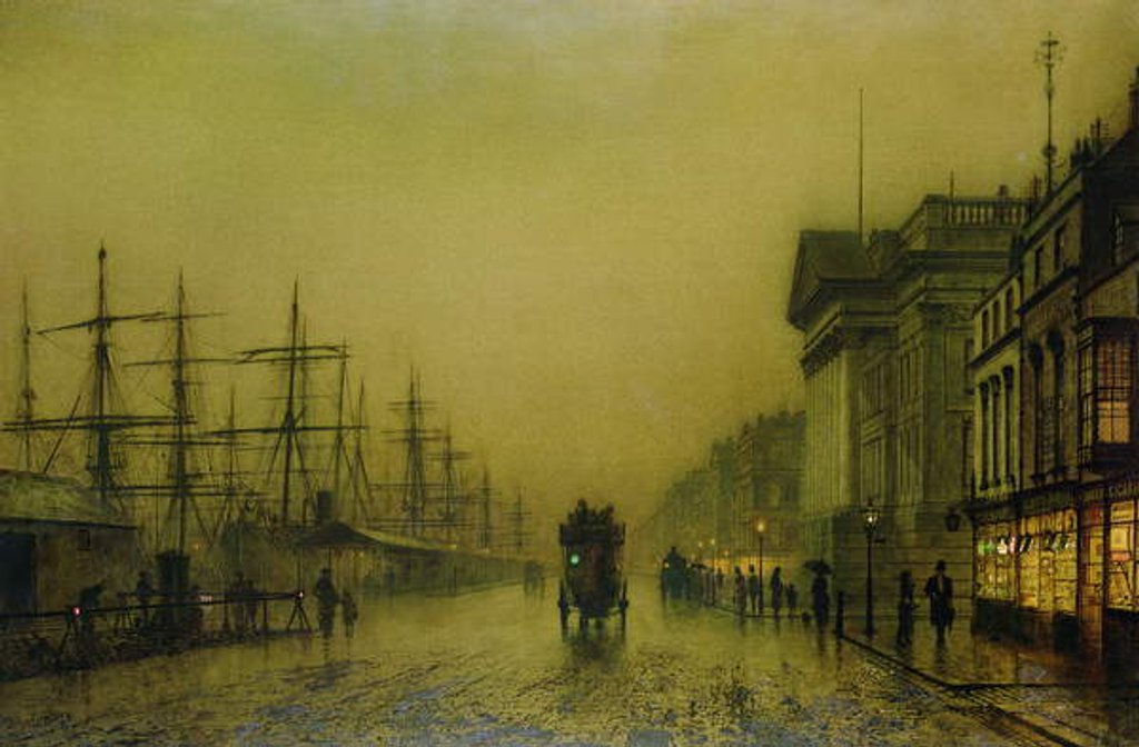 Detail of Liverpool Docks Customs House and Salthouse Docks, Liverpool by John Atkinson Grimshaw