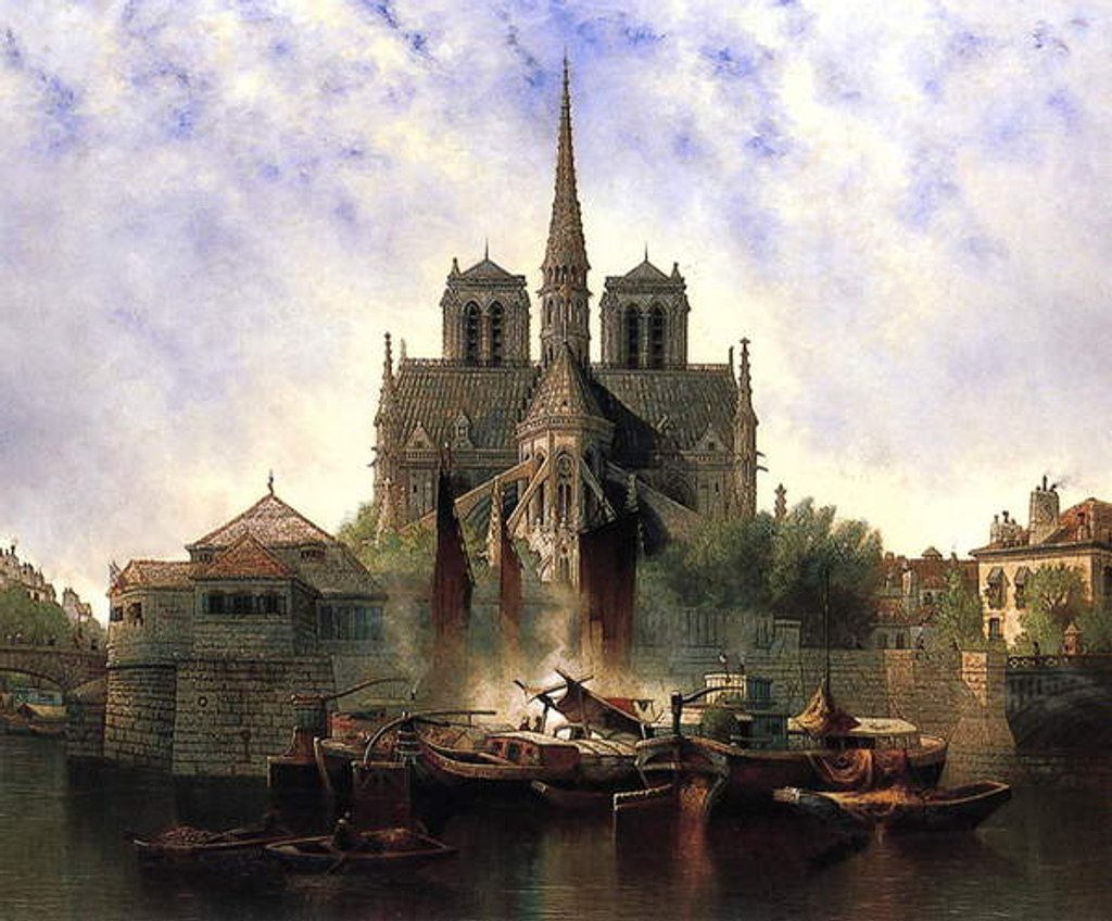 Detail of Notre-Dame Cathedral, Paris, 1893 by Edwin Deakin