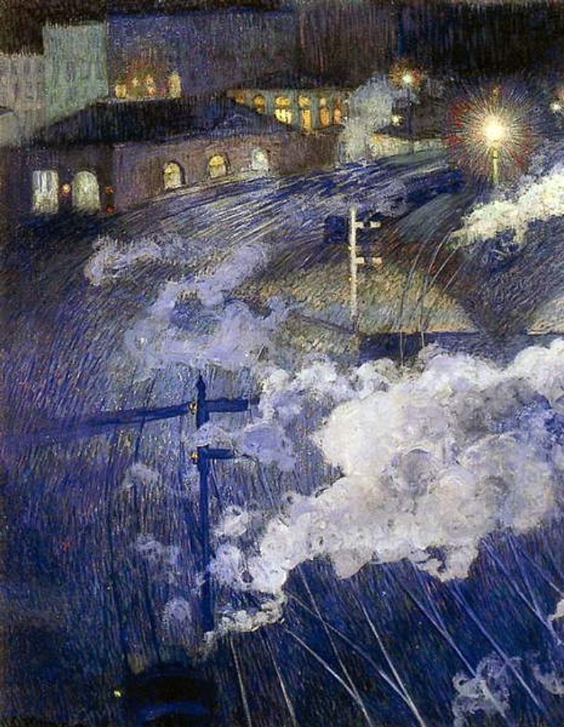 Detail of Brussels, the Luxembourg Railway Station by Henri Ottmann