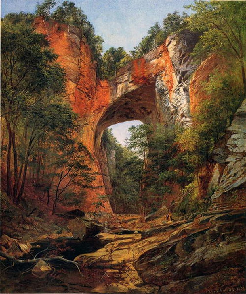 Detail of A Natural Bridge, Virginia, 1860 by David Johnson