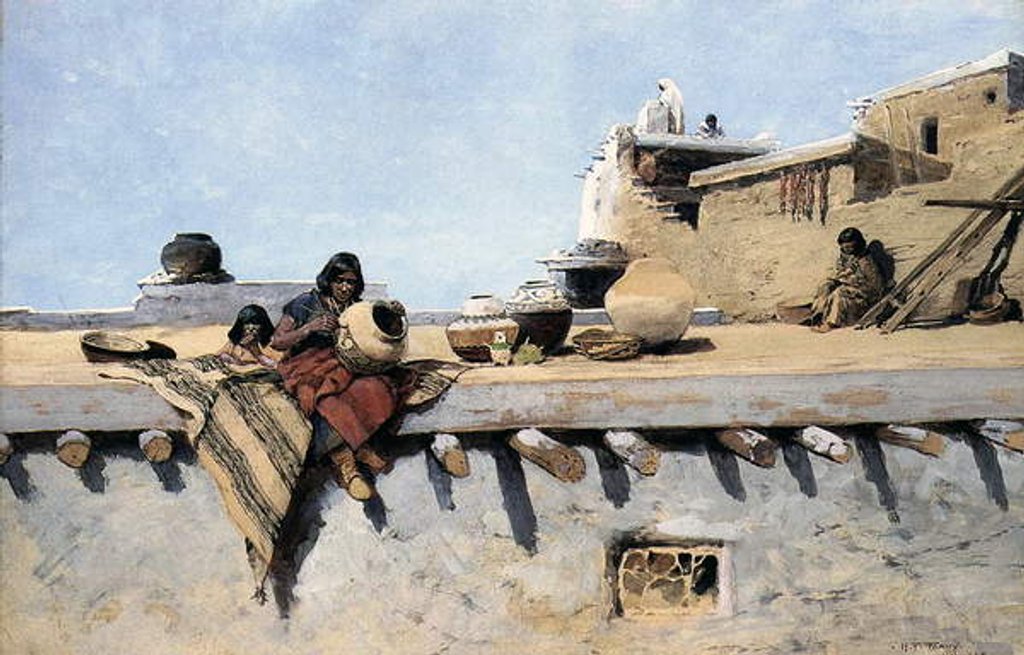 Detail of An Indian Painting Pots, 1888 by Henry Francois Farny