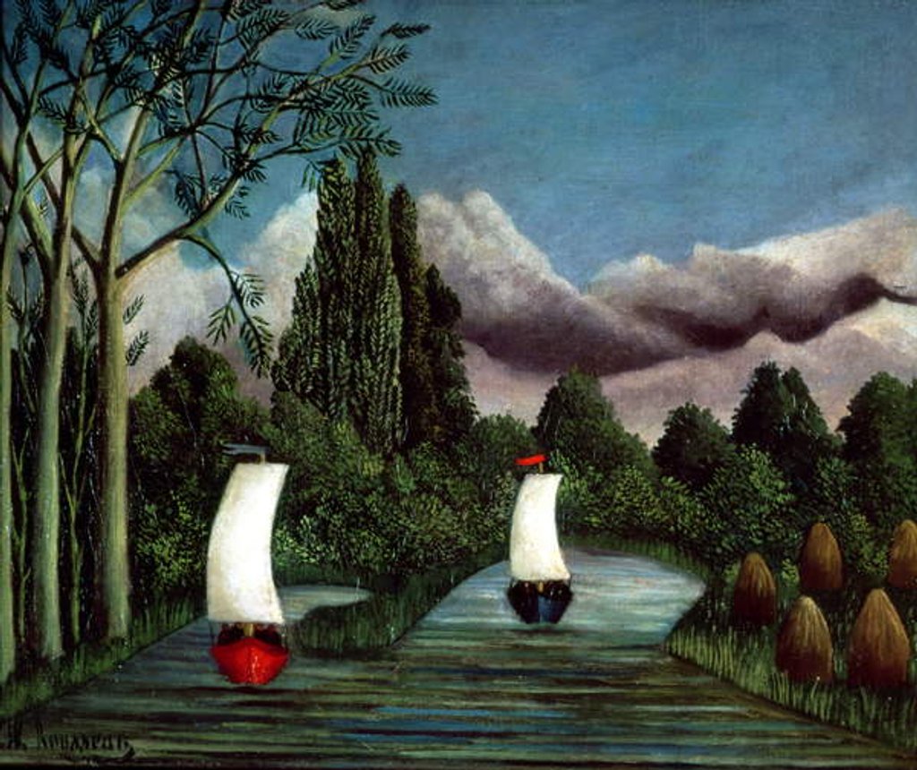 Detail of The Banks of the Oise, 1905 by Henri J.F. Rousseau
