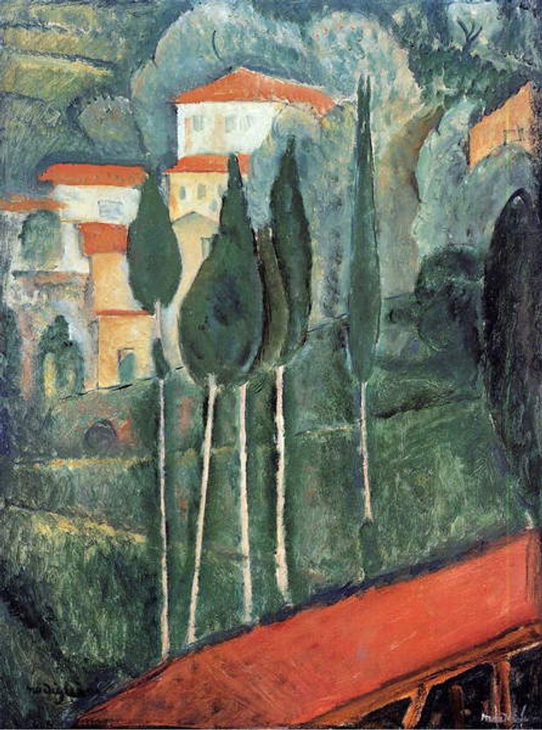 Detail of Landscape, South of France, 1919 by Amedeo Modigliani