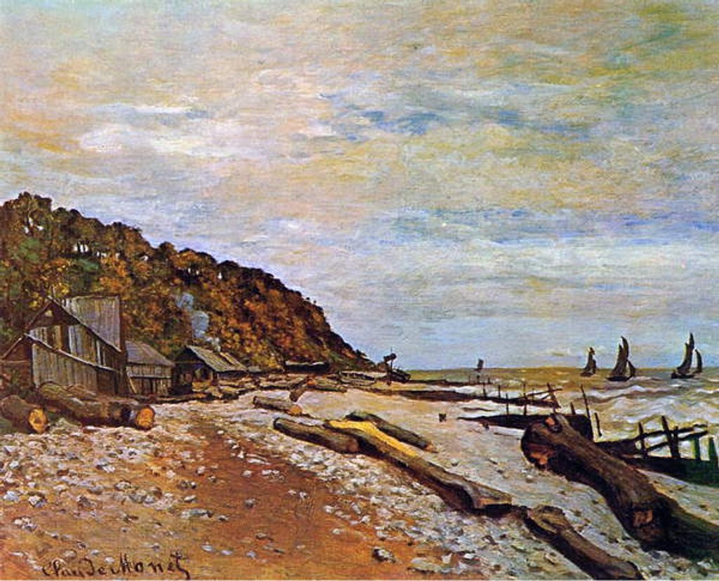 Detail of Boatyard near Honfleur, 1864 by Claude Monet