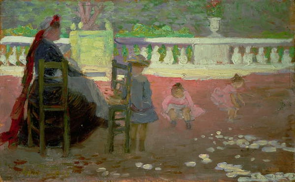 Detail of In the Luxembourg Gardens by Henri-Edmond Cross