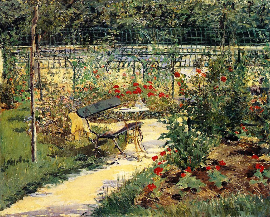 Detail of The Painter's Garden, 1881 by Edouard Manet