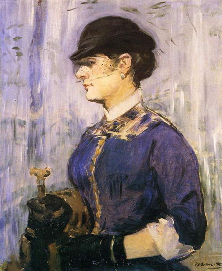 Detail of Young Woman with a Blue Top and Small Black Hat, 1877 by Edouard Manet
