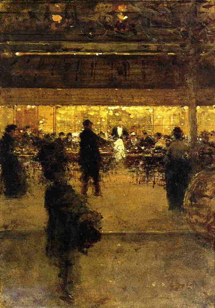 Detail of Cafe at Night by Luigi Loir