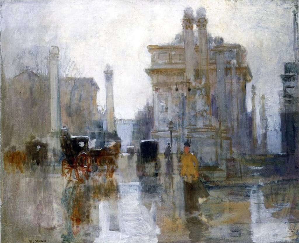 Detail of The Dewey Arch, c.1900 by Paul Cornoyer