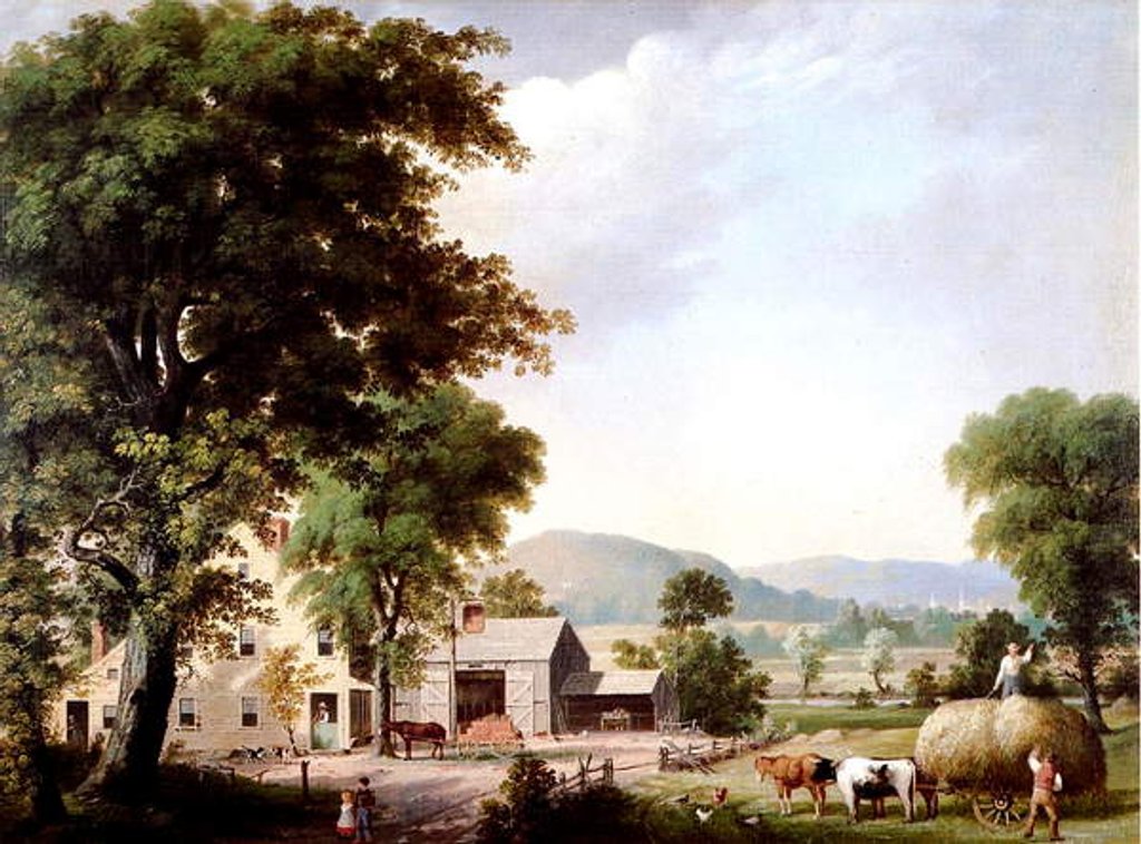 Detail of Haying at Jones Inn, 1854 by George Henry Durrie