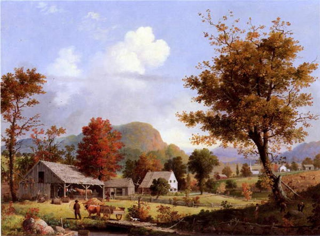 Detail of Cider Pressing, 1855 by George Henry Durrie