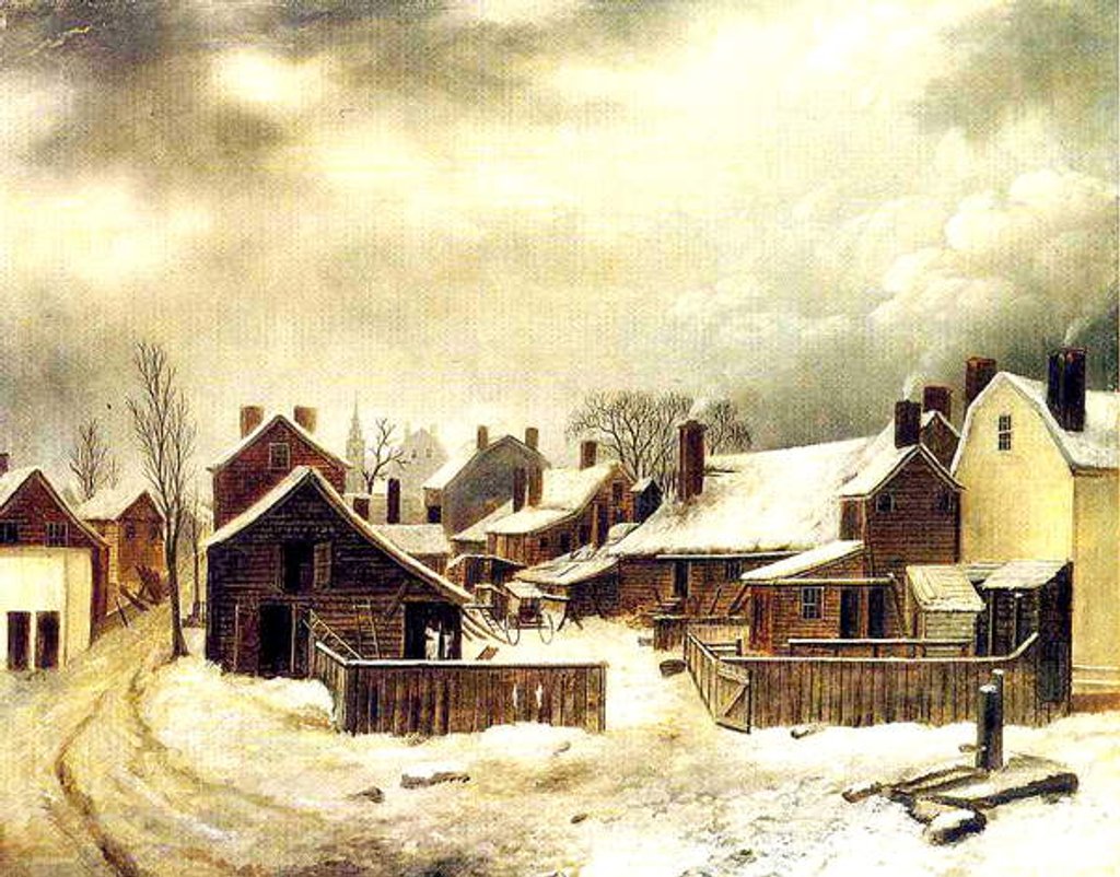 Detail of Brooklyn in Winter by Seymour Joseph Guy
