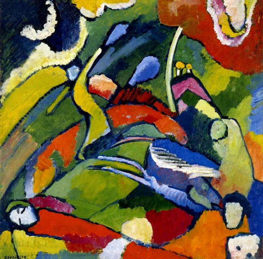Detail of Two Riders and a Figure Lying Down, c.1909-10 by Wassily Kandinsky