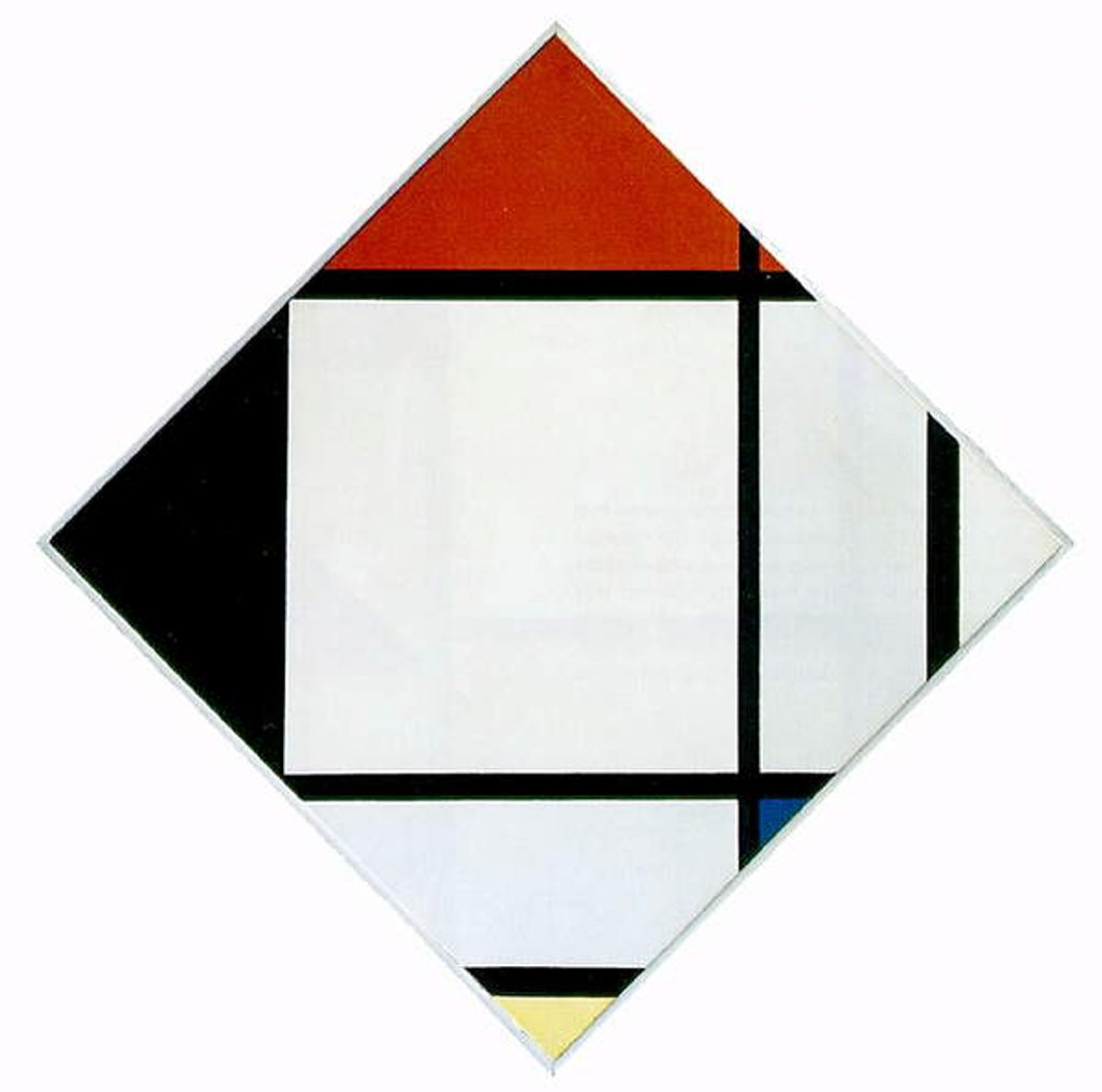 Detail of Lozenge Composition in Red, Black, Blue and Yellow, 1925 by Piet Mondrian