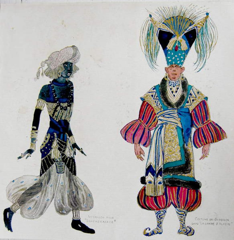 Detail of Costumes for a negro boy in 'Scheherazade' and Barbizon in 'Aladdin's Lamp' by Leon Bakst