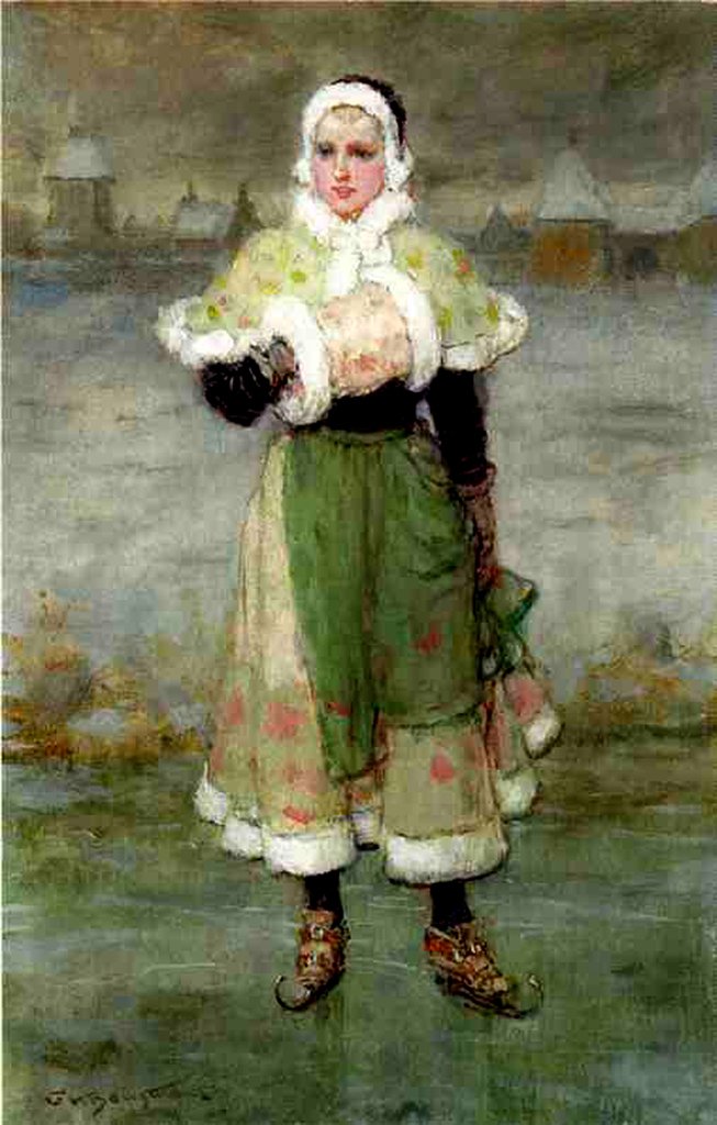 Detail of A Dutch Skater by George Henry Boughton