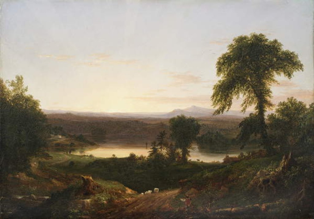 Detail of Summer Twilight, A Recollection of a Scene in New England, 1834 by Thomas Cole