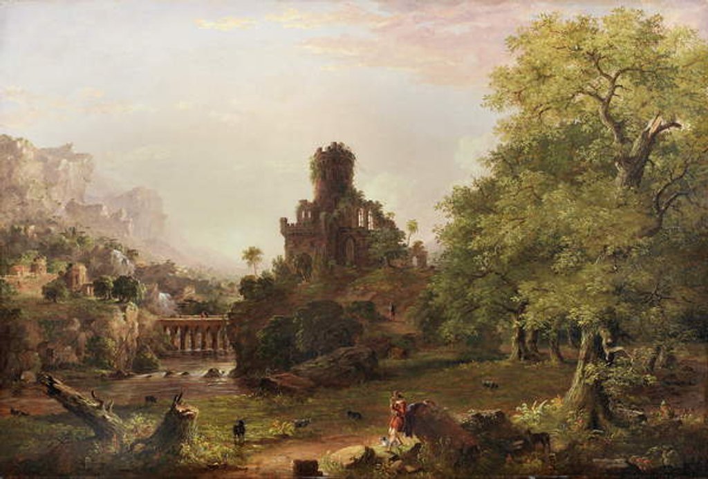 Detail of Landscape with Ruins, 1854 by Jasper Francis Cropsey